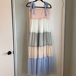 Color block maxi dress